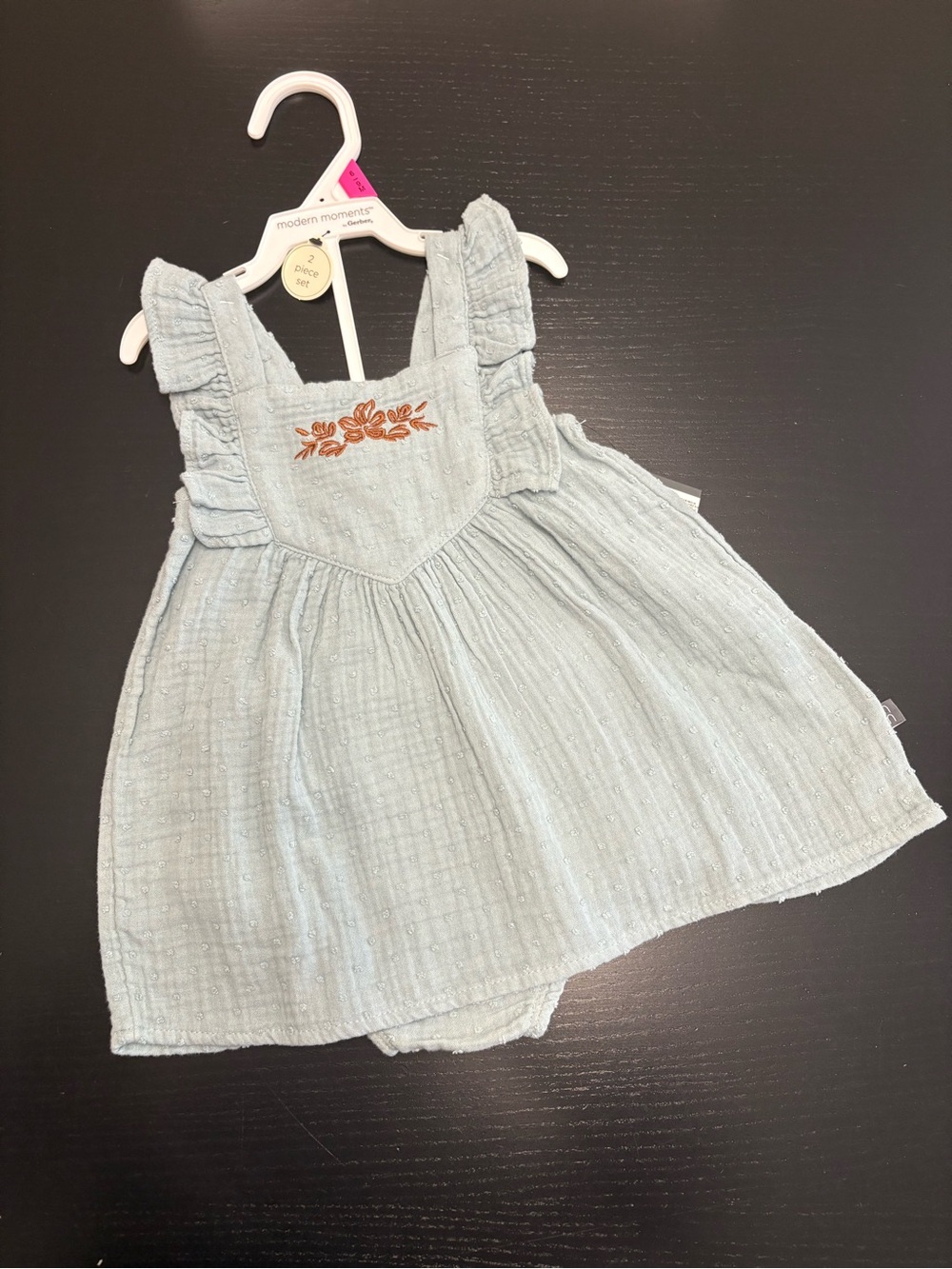 Modern Moments 6-9m Ruffle Bloomer Set in Light Blue